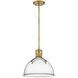 Argo LED 14 inch Heritage Brass Indoor Pendant Ceiling Light in Heritage Brass / Clear Seedy