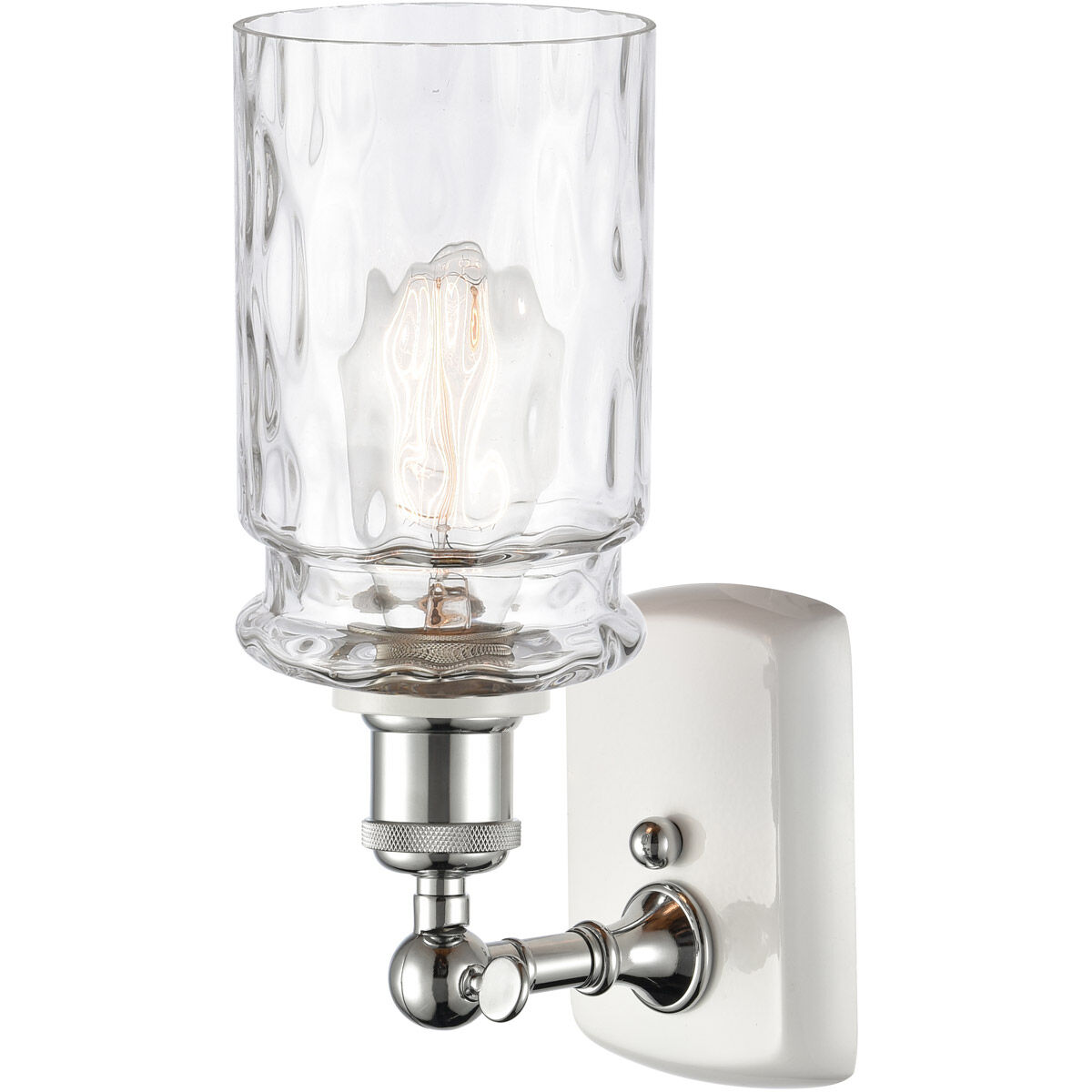 Ballston Candor LED 5 inch White and Polished Chrome Sconce Wall Light in Clear Waterglass, Ballston