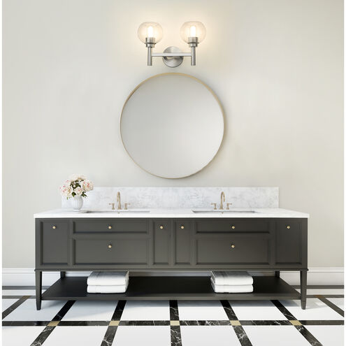 Sutton 2 Light 15.75 inch Brushed Nickel Vanity Wall Light