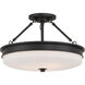 Halora 3 Light 15.25 inch Dark Matte Black Semi-Flush Mount Ceiling Light