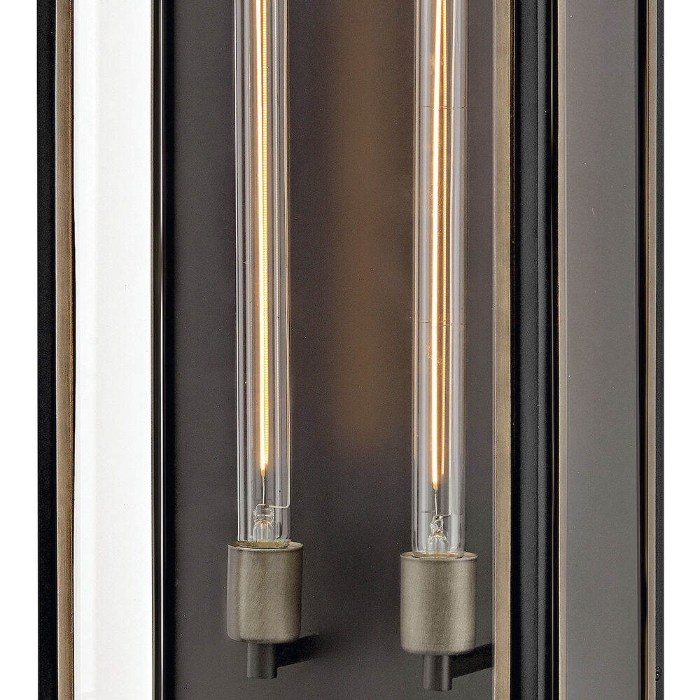 Shaw 2 Light 25 inch Black with Burnished Bronze Outdoor Wall Mount