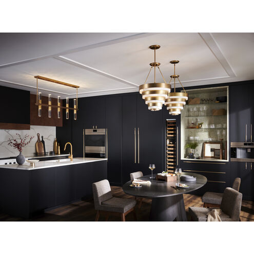 Lisa McDennon Echelon 4 Light 18 inch Heritage Brass Indoor Chandelier Ceiling Light