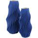 Blue Pleat 16.75 X 8.25 inch Vase, Large