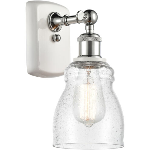 Ballston Ellery LED 5 inch White and Polished Chrome Sconce Wall Light in Seedy Glass, Ballston