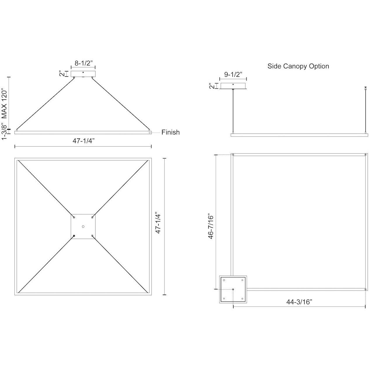 Piazza Pendant Ceiling Light in White