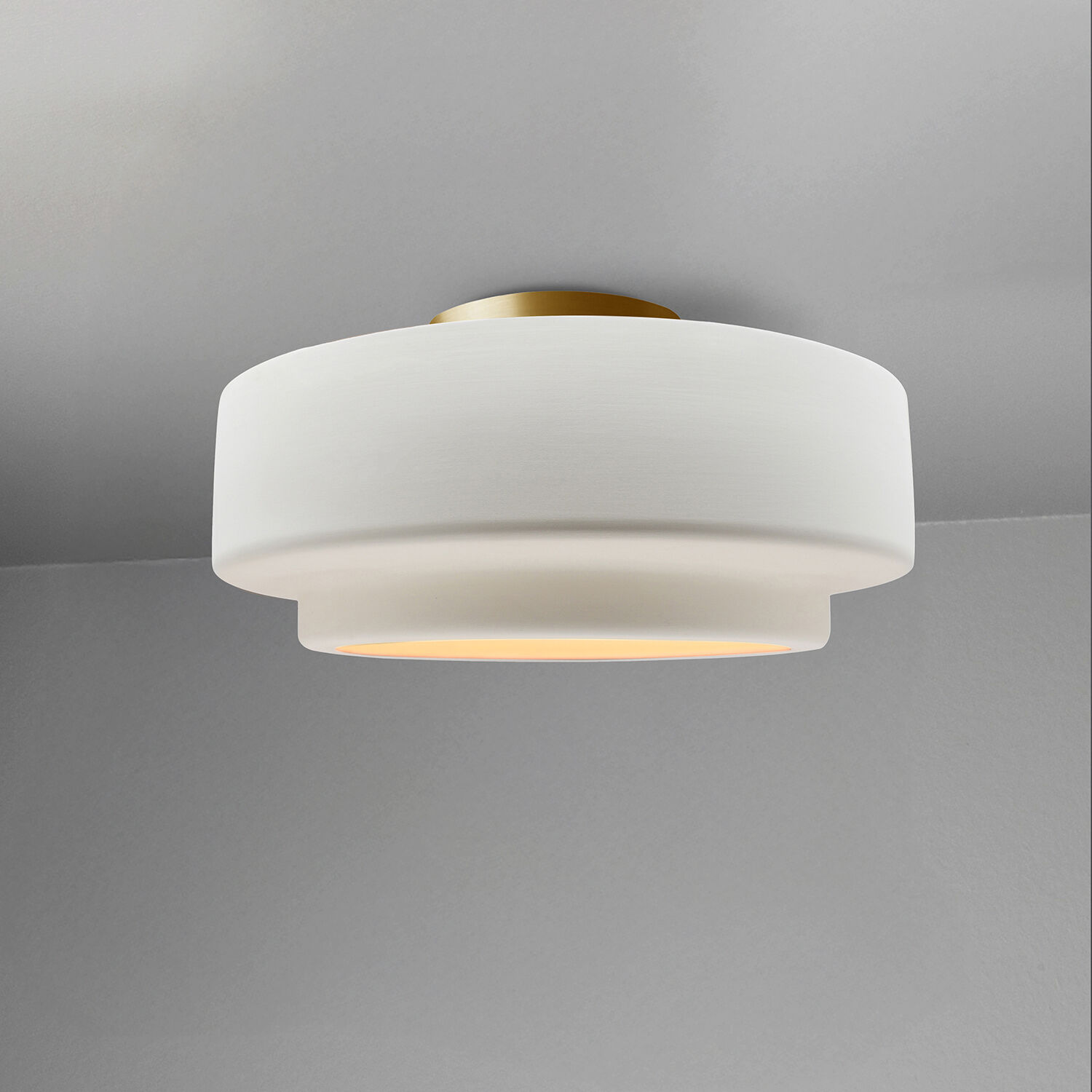 Radiance Collection - Tier 1 Light 12 inch Gloss White Semi-Flush Ceiling Light, Form+Finish+Function