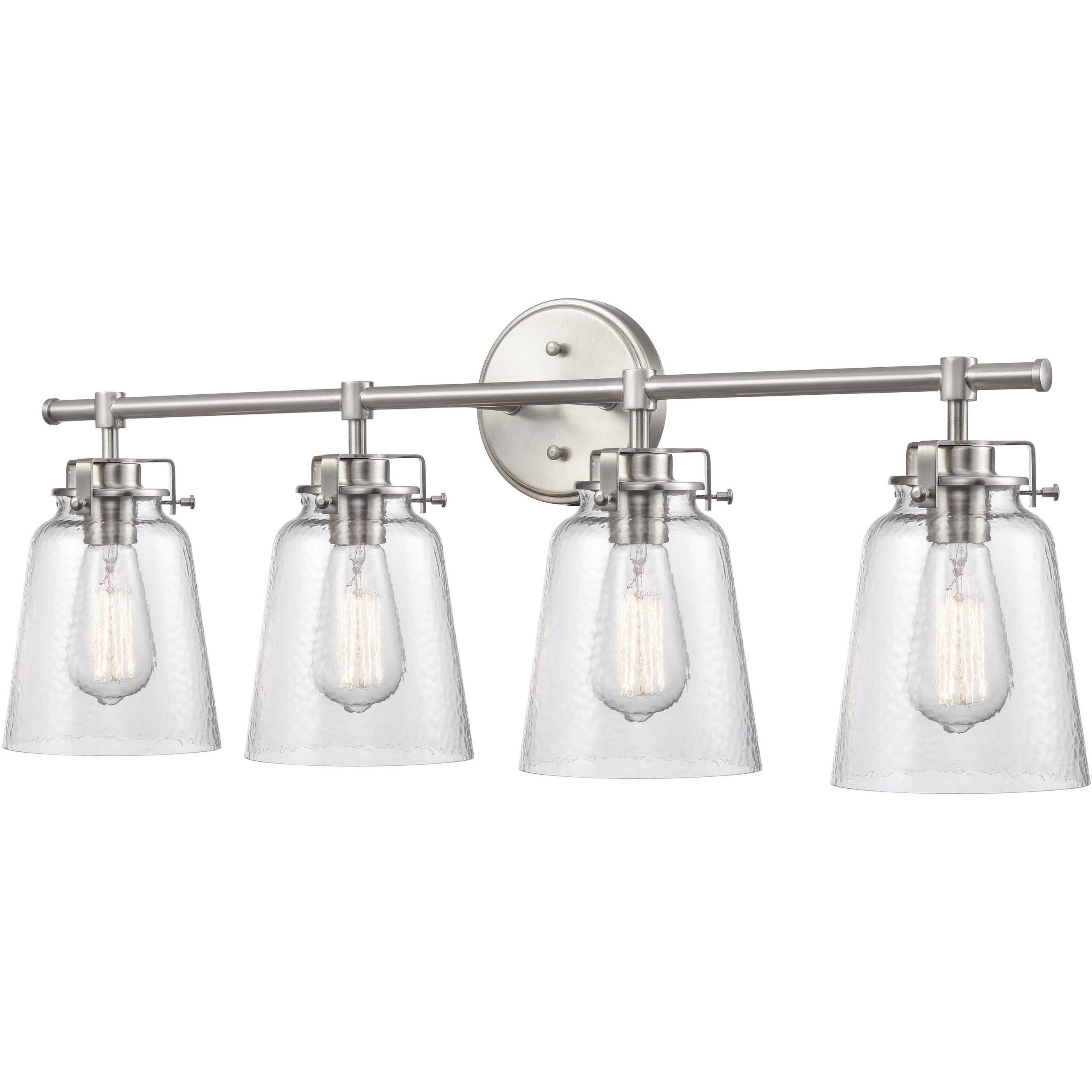 Amberose 4 Light 31.25 inch Brushed Nickel Vanity Light Wall Light