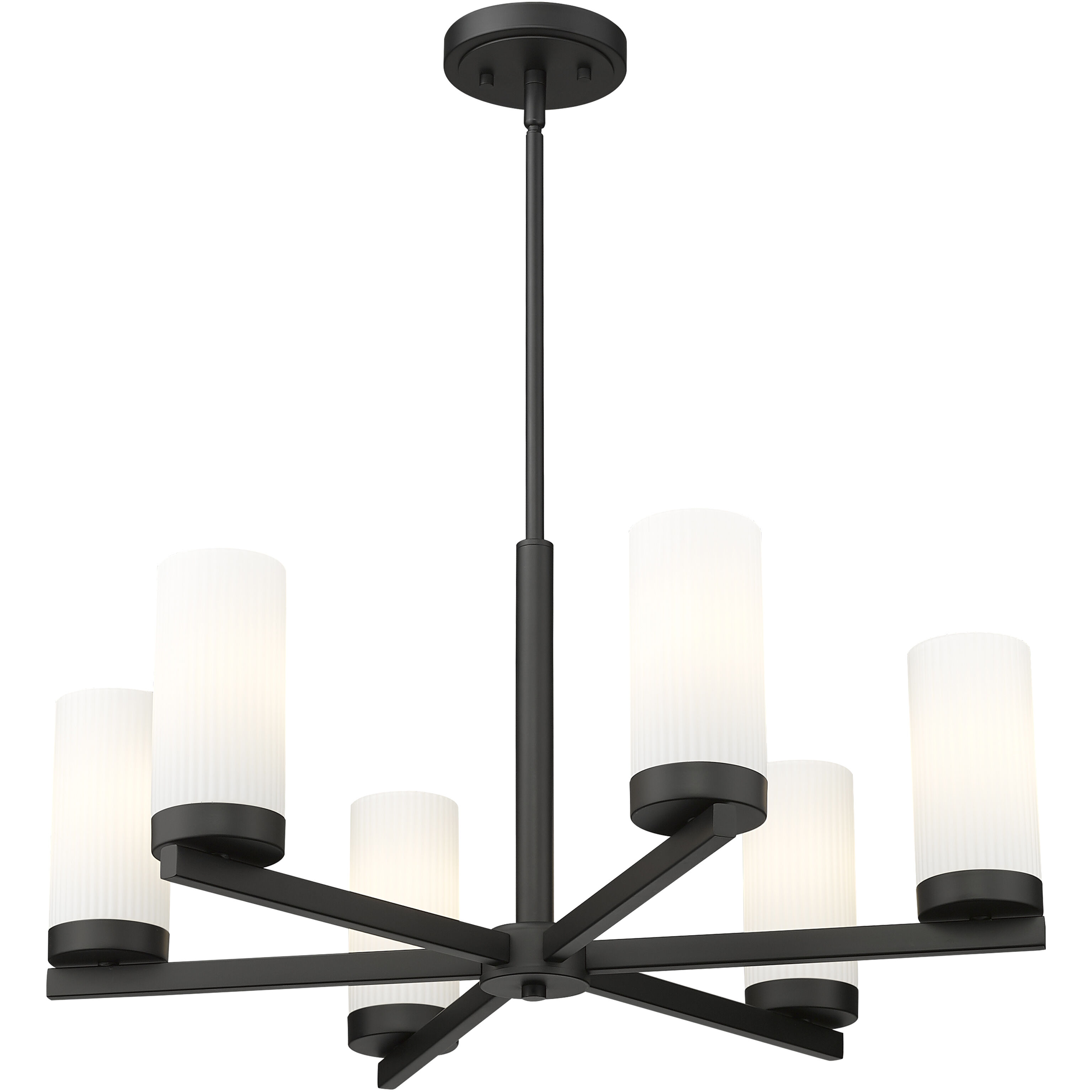 Danica 6 Light 26 inch Matte Black Chandelier Ceiling Light