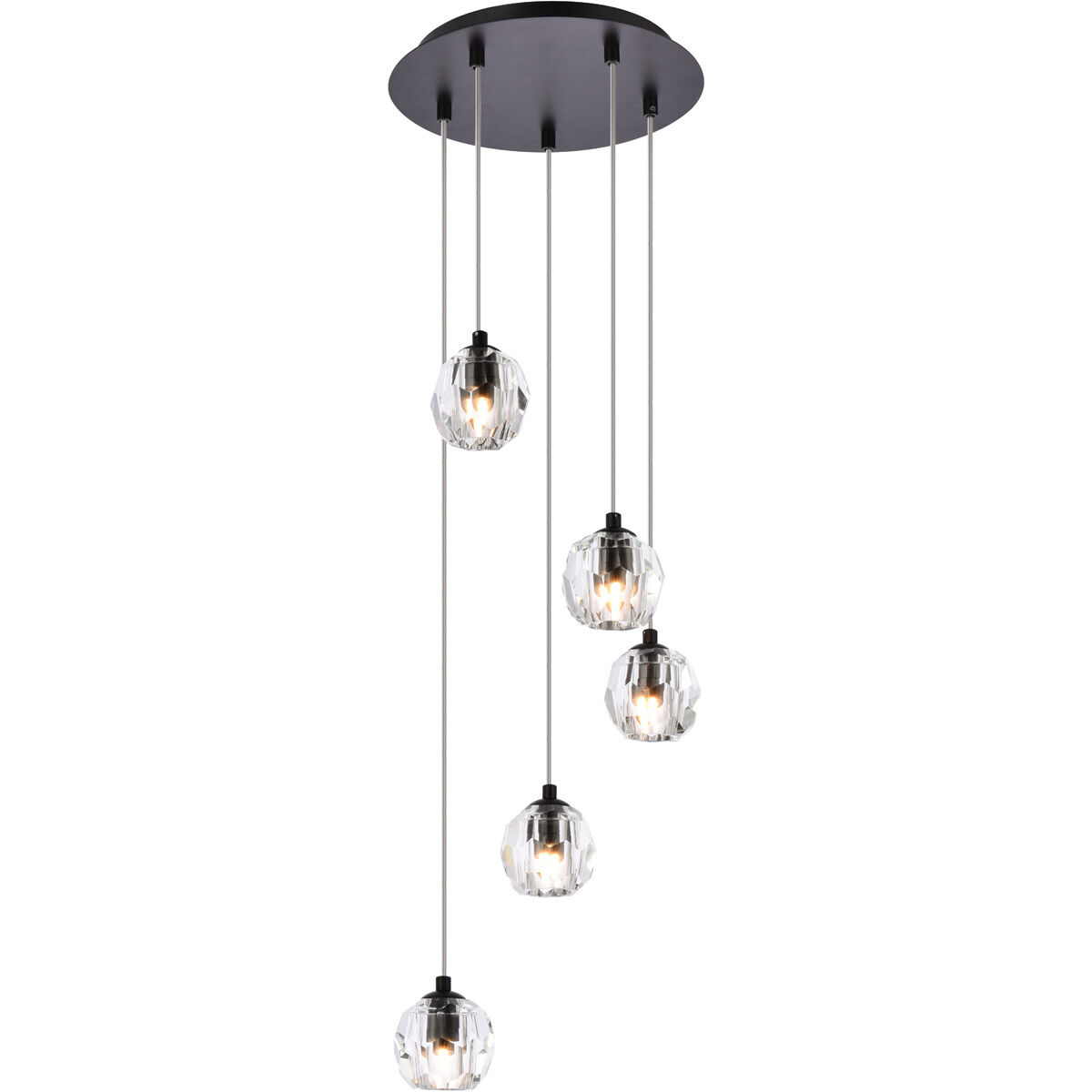 Eren 5 Light 11.8 inch Black Pendant Ceiling Light