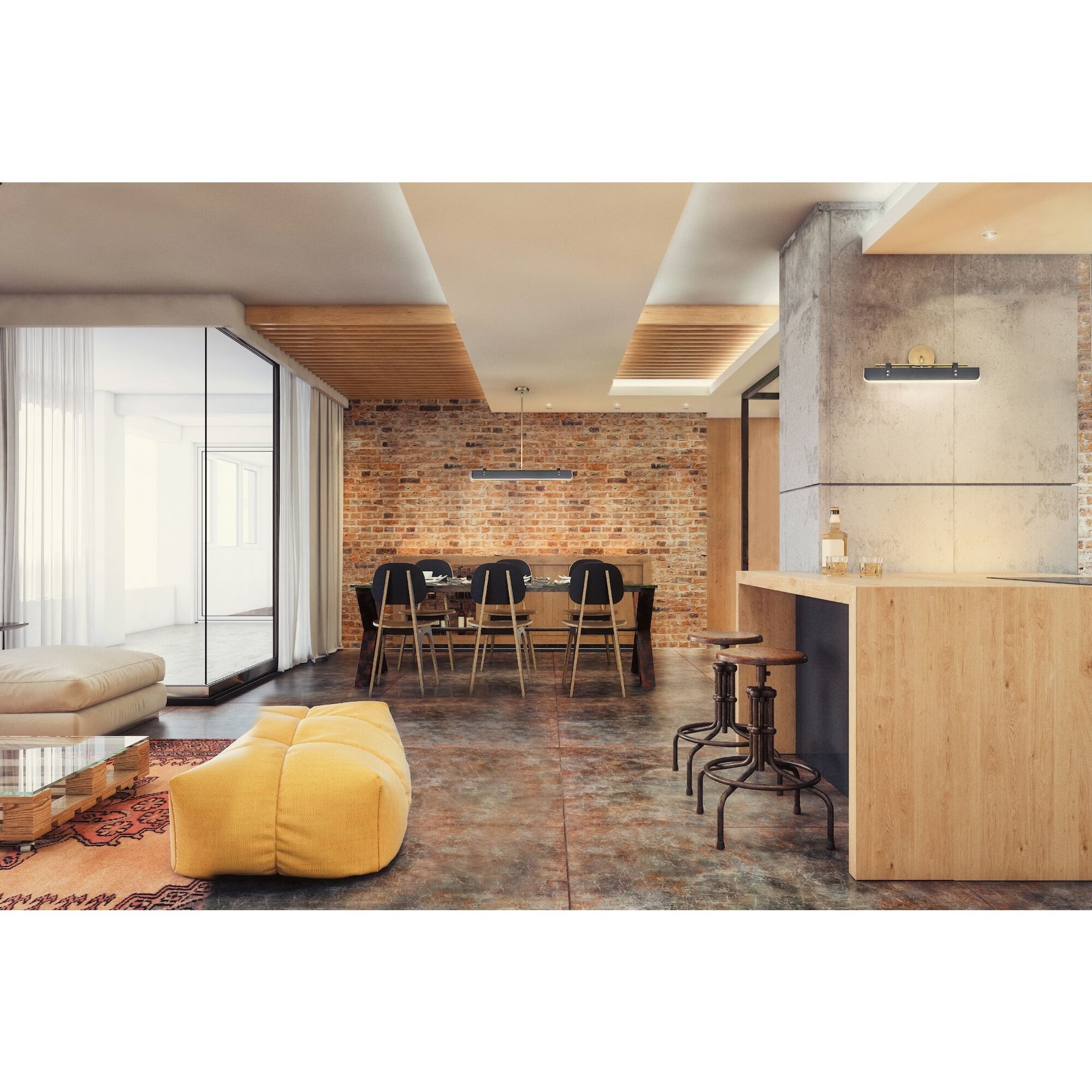 Valise Pendant Ceiling Light in Vintage Brass and Tuxedo Leather