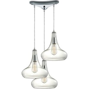 Orbital 3 Light 10 inch Polished Chrome Mini Pendant Ceiling Light