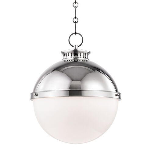 Latham 1 Light 14.75 inch Polished Nickel Pendant Ceiling Light