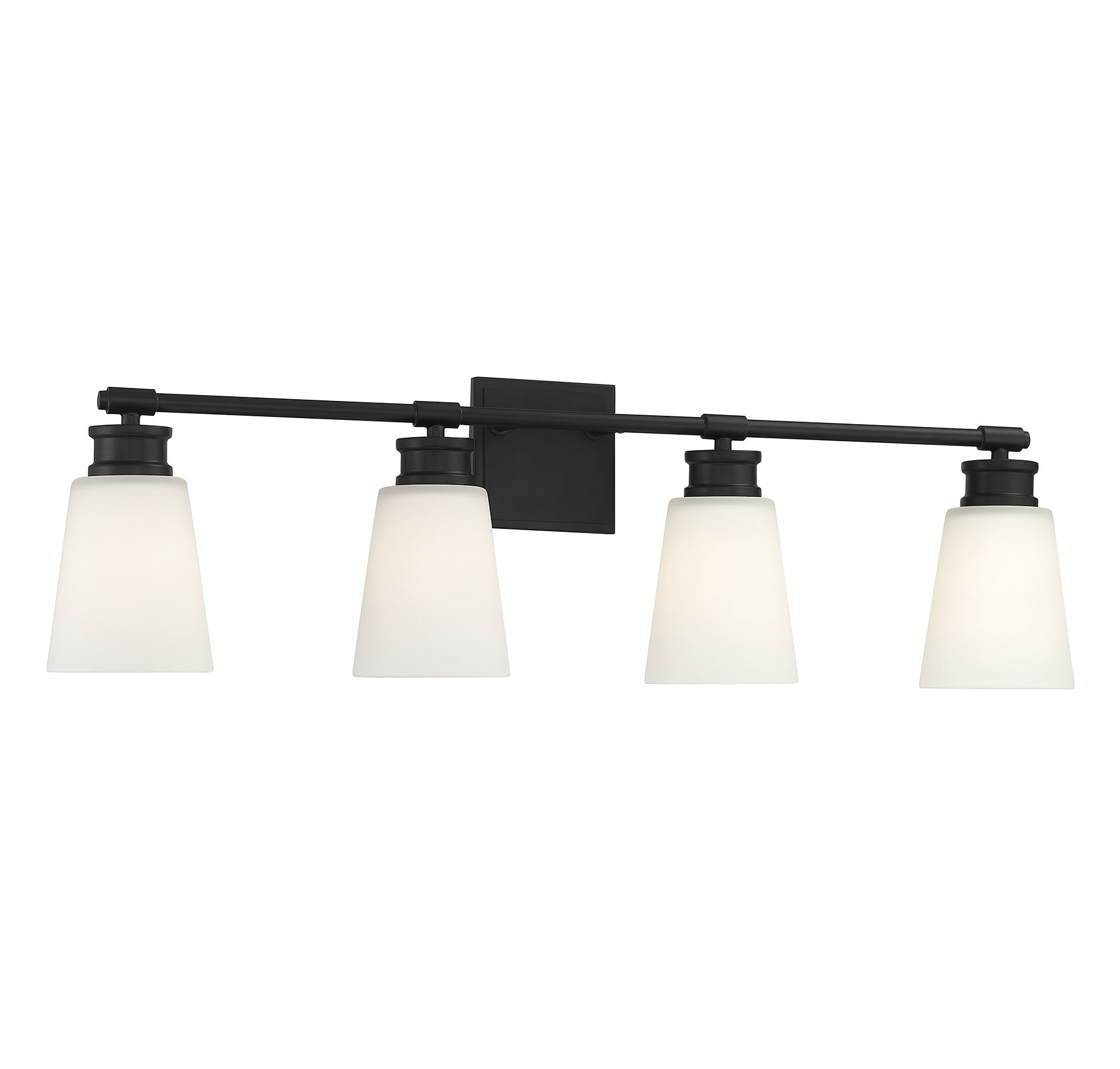Contemporary 4 Light 31 inch Matte Black Bathroom Vanity Light Wall Light