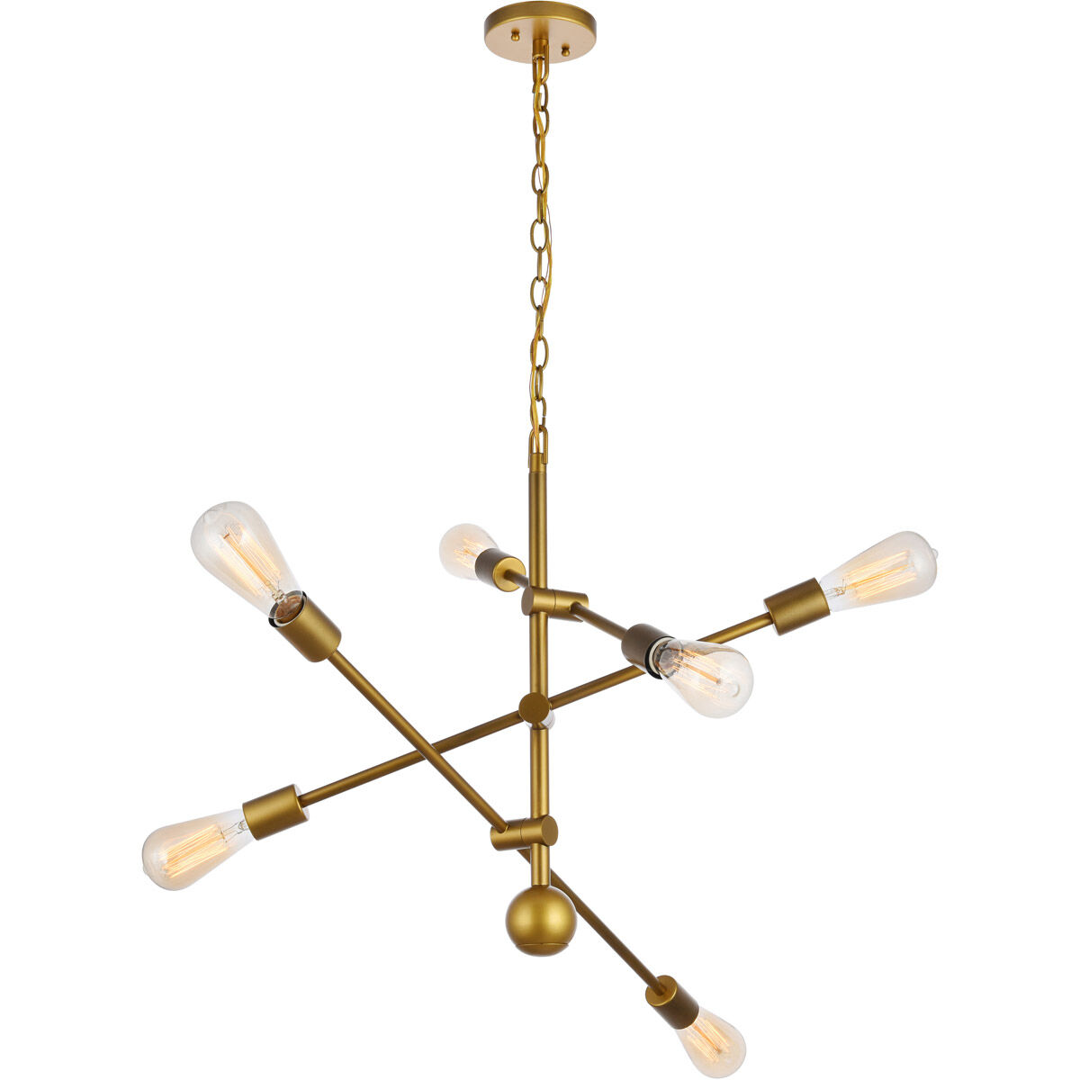 Axel 6 Light 29 inch Brass Pendant Ceiling Light