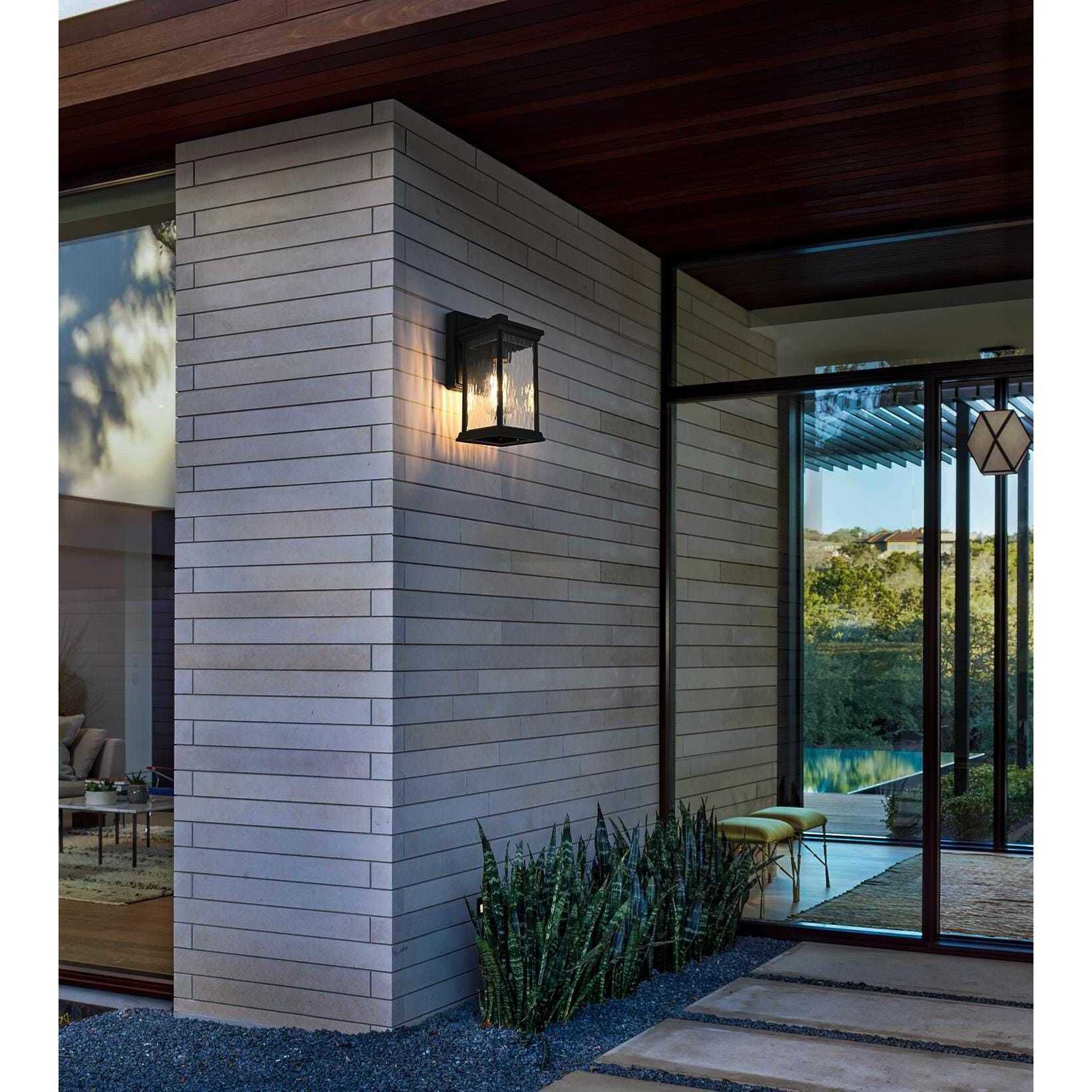 Mascher 1 Light 10.5 inch Black Outdoor Wall Sconce