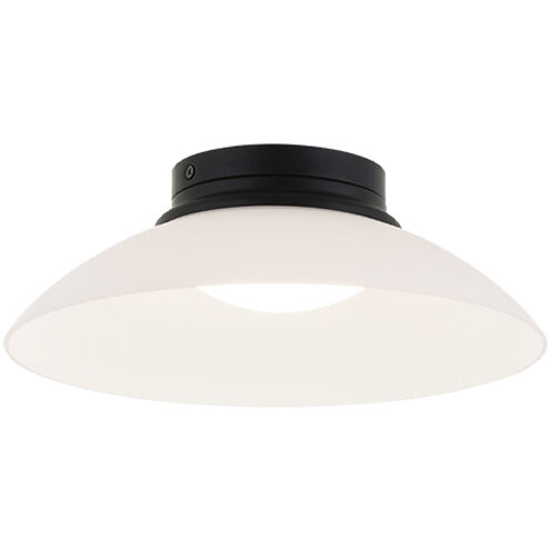 Luna LED 11.88 inch Matte Black Flush Mount Ceiling Light in Matte Black and Frosted Glass