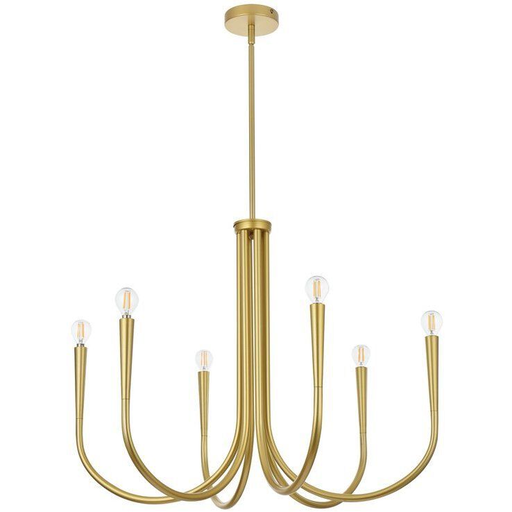 Layne 6 Light 30 inch Brass Chandelier Ceiling Light