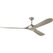 Mylo Weather Plus 80 inch Painted Brushed Nickel with Nickel Blades Ceiling Fan