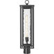 Ashland 1 Light 25.38 inch Matte Black Outdoor Post Lantern in Waterglass