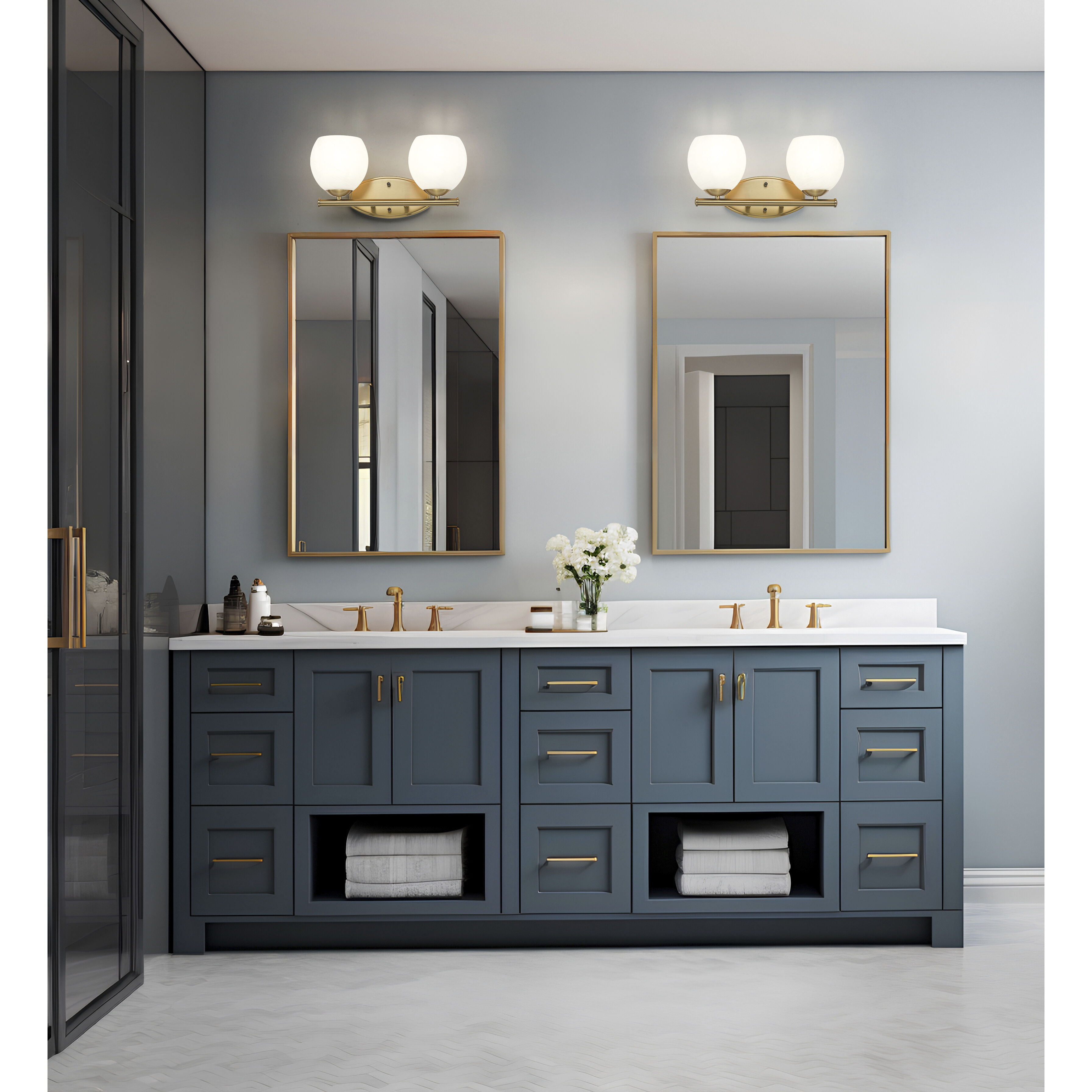 Colette Vanity Wall Light in Modern Gold