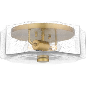 Alexa 2 Light 14 inch Aged Brass Flush Mount Ceiling Light, Medium