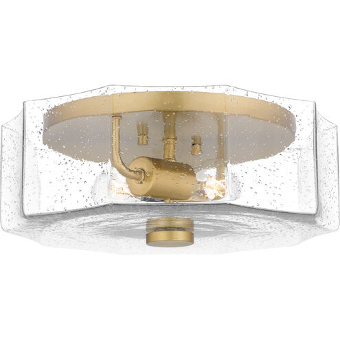 Kaplan 2 Light 14 inch Aged Brass Flush Mount Ceiling Light, Medium