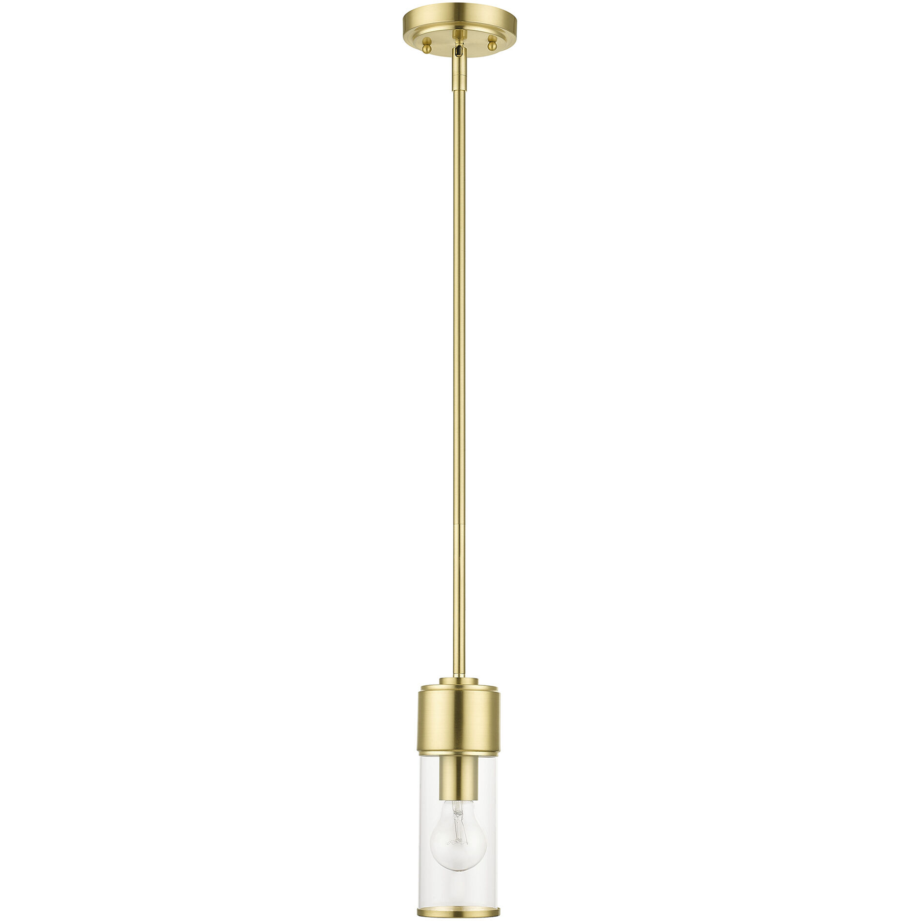 Quincy 1 Light 4.75 inch Satin Brass Mini Pendant Ceiling Light