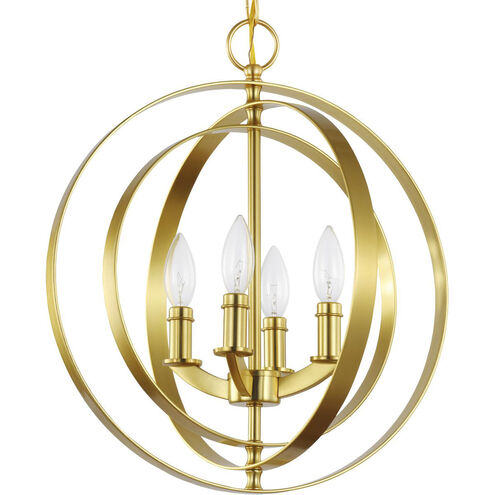 Equinox 4 Light 16 inch Satin Brass Pendant Ceiling Light