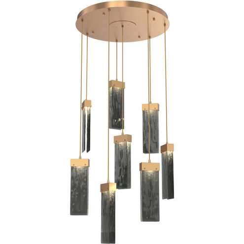 Parallel LED 24 inch Novel Brass Chandelier Ceiling Light in 3000K LED, Smoke Granite, Round Multi-Port