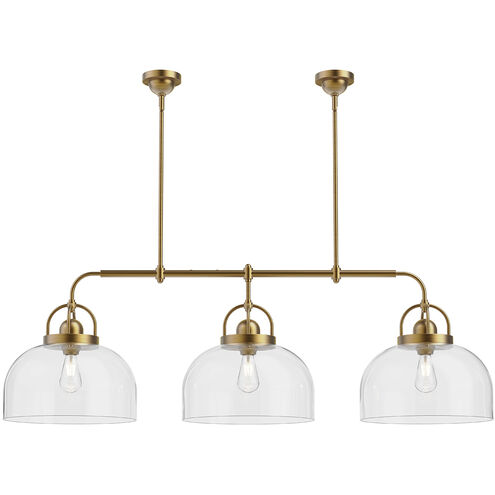 Alora Mood Lancaster 3 Light 55 inch Aged Gold Linear Pendant Ceiling Light