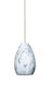 Pera 1 Light Satin Nickel Pendant Ceiling Light in Marble Grigio Glass, Incandescent
