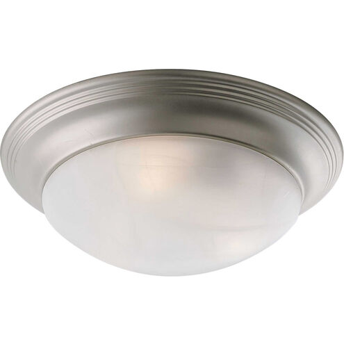 Alabaster Glass 3 Light 16.63 inch Brushed Nickel Flush Mount Ceiling Light