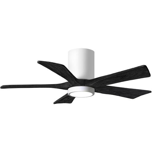 Atlas Irene-5HLK 42 inch Gloss White with Matte Black Blades Ceiling Fan, Flush Mounted