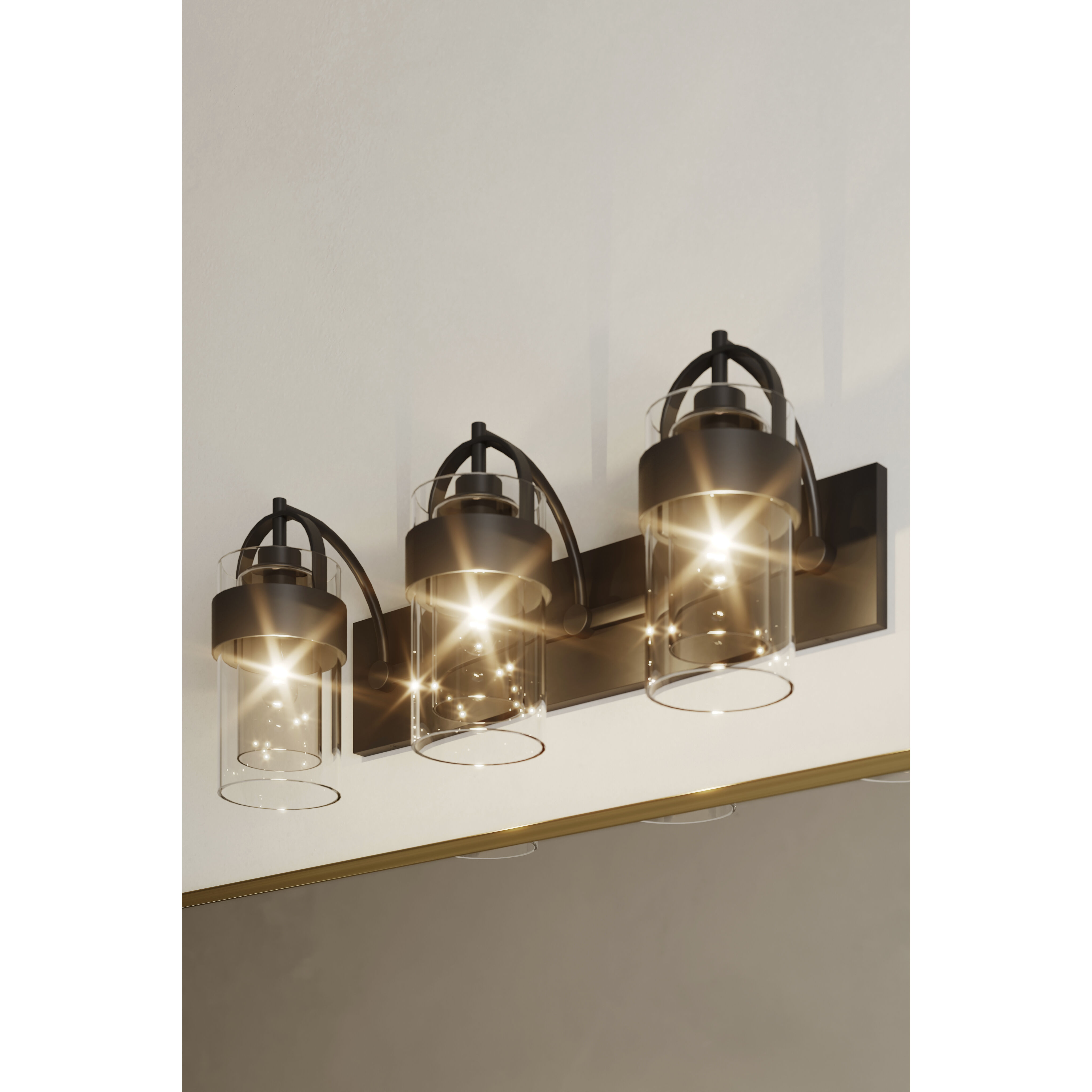 Ravik 3 Light 24 inch Dark Matte Black Vanity Wall Light