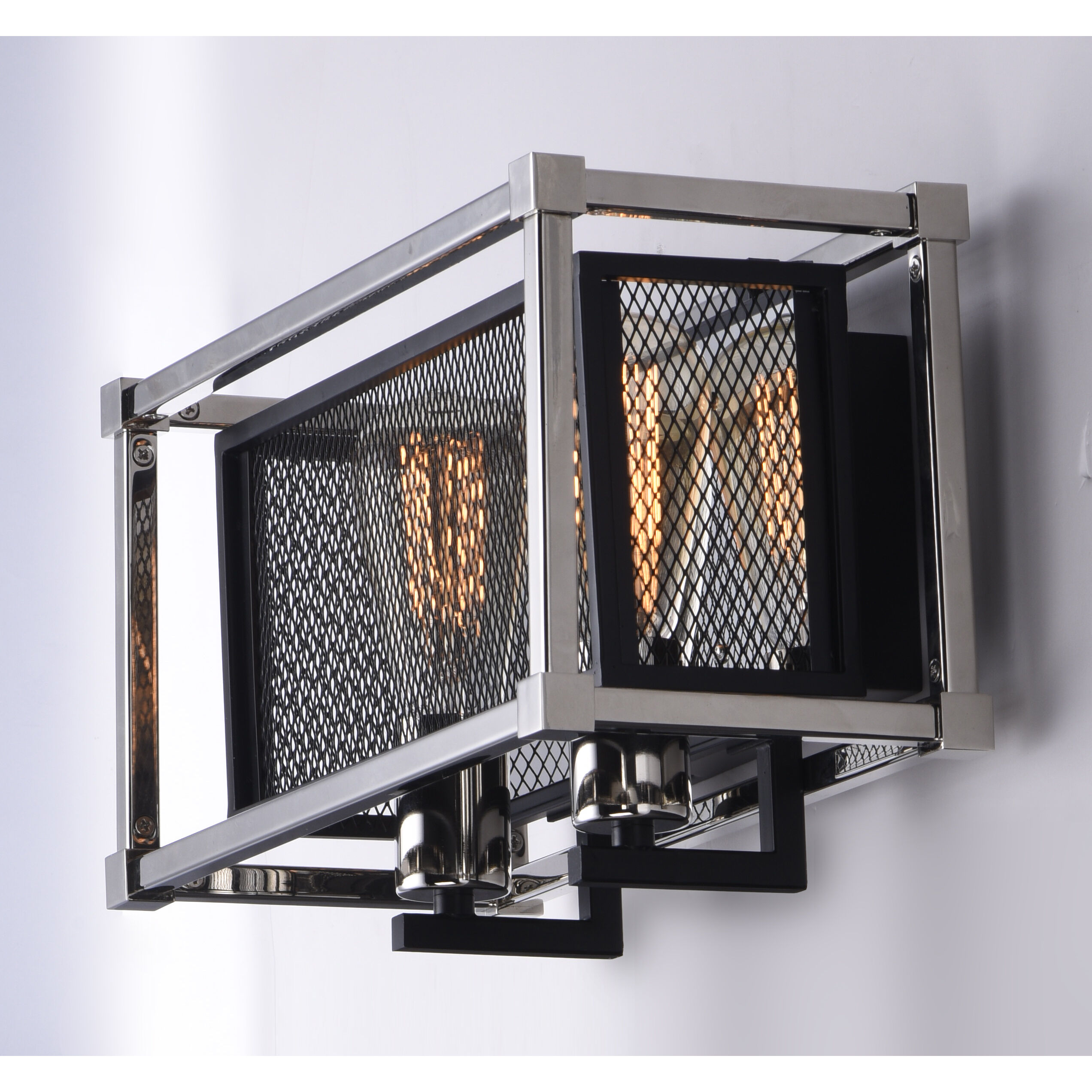 Refine 2 Light 14.25 inch Black/Polished Nickel Bath Vanity Wall Light