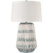 Devon 32 inch 150 watt White with Blue Table Lamp Portable Light