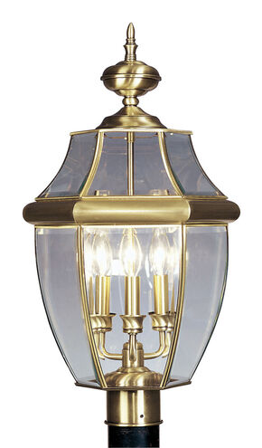 Monterey 3 Light 23.5 inch Antique Brass Outdoor Post Top Lantern