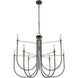 Foundry 9 Light 32.68 inch Black and Brass Chandelier Ceiling Light