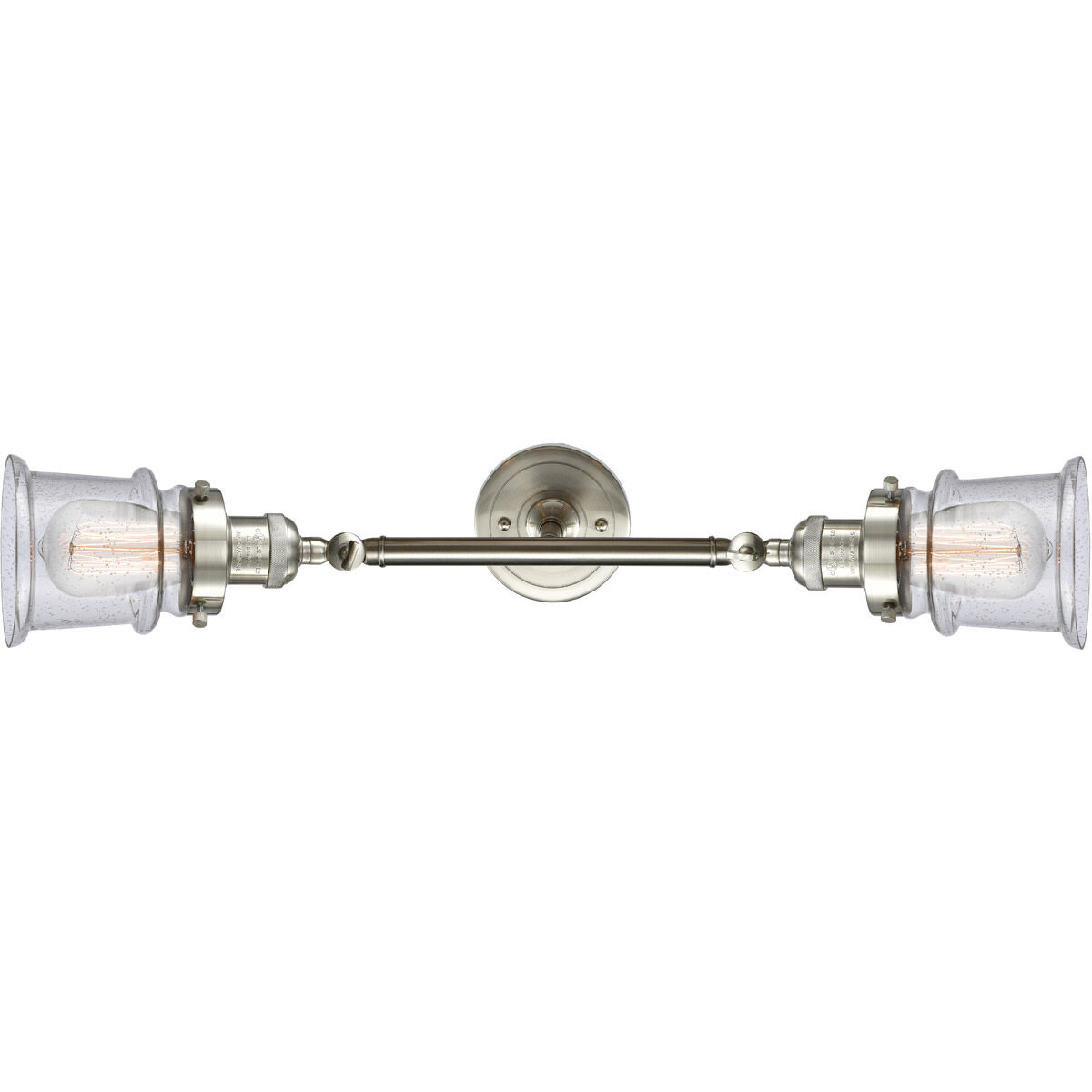Franklin Restoration Small Canton LED 16.5 inch Brushed Satin Nickel Bath Vanity Light Wall Light in Seedy Glass, Franklin Restoration