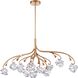 Freeform LED 57 inch Antique Gold Leaf Linear Chandelier Ceiling Light, Converts to Semi Flush