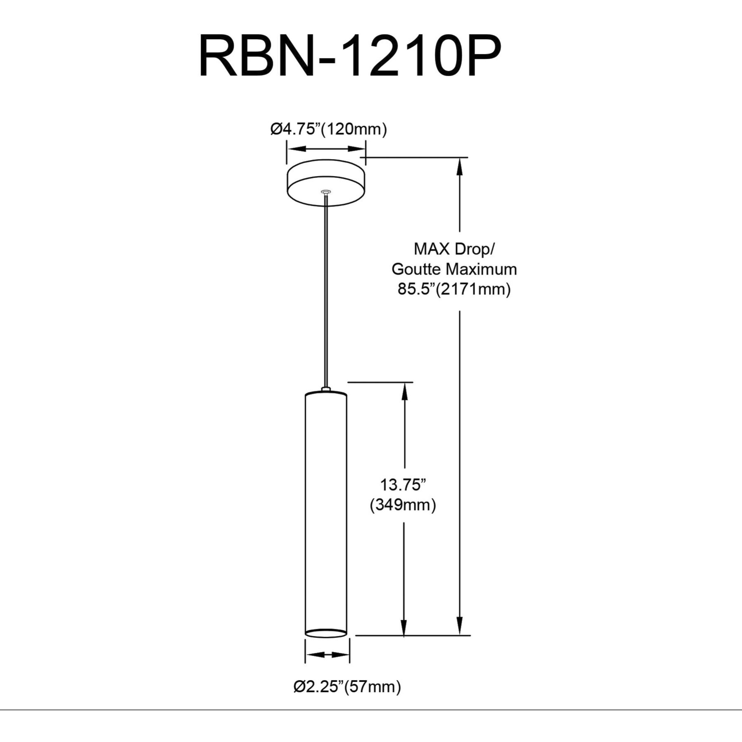 Reuben LED 2.5 inch Matte Black Pendant Ceiling Light