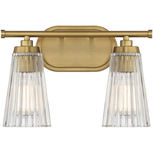 Chantilly 2 Light 14 inch Warm Brass Bathroom Vanity Light Wall Light, Essentials