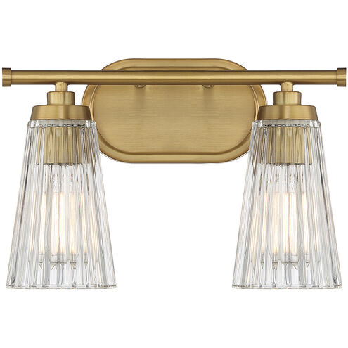 Chantilly 2 Light 14 inch Warm Brass Vanity Light Wall Light, Essentials