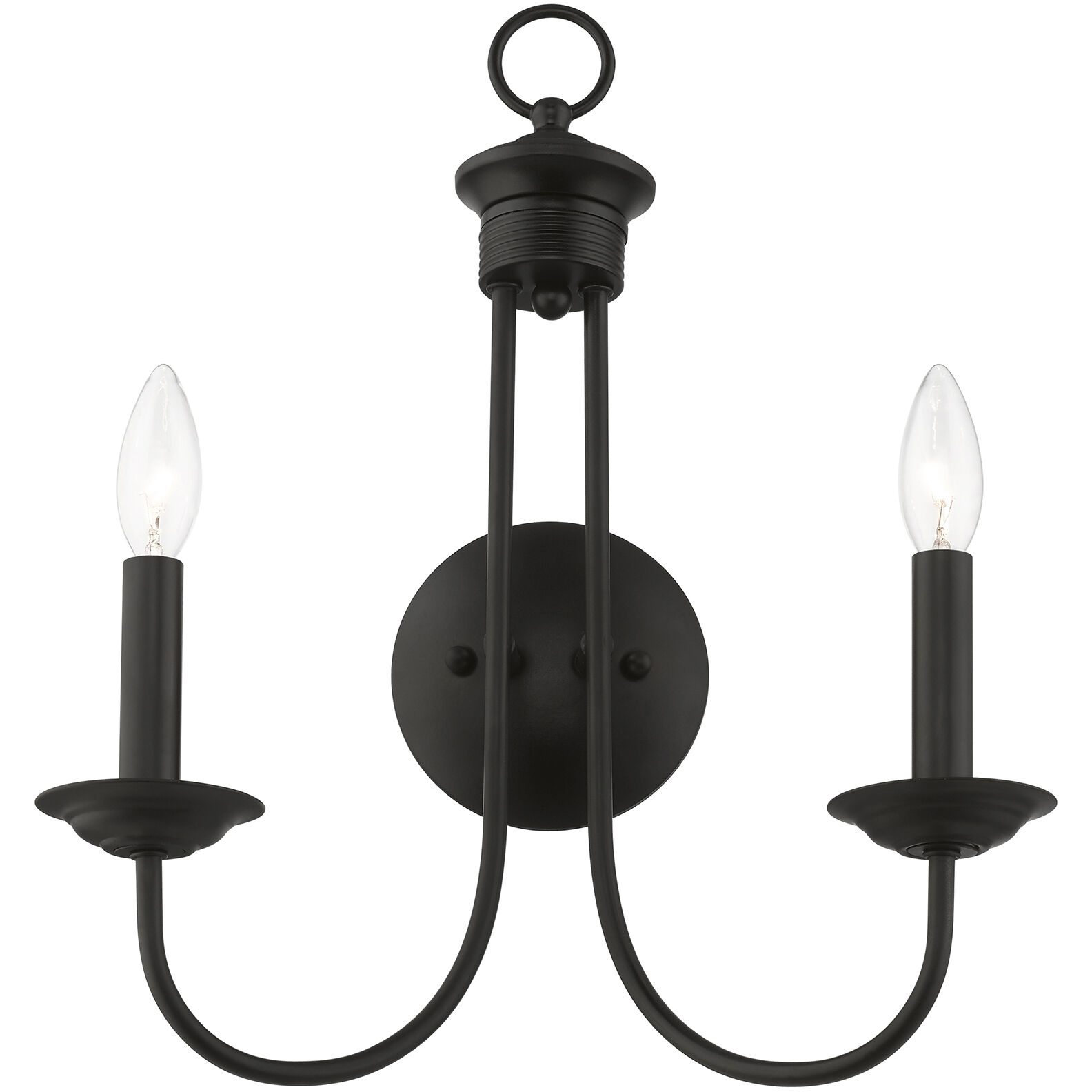 Estate 2 Light 14 inch Black Double Sconce Wall Light