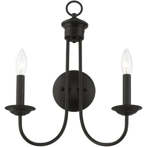 Estate 2 Light 14 inch Black Double Sconce Wall Light