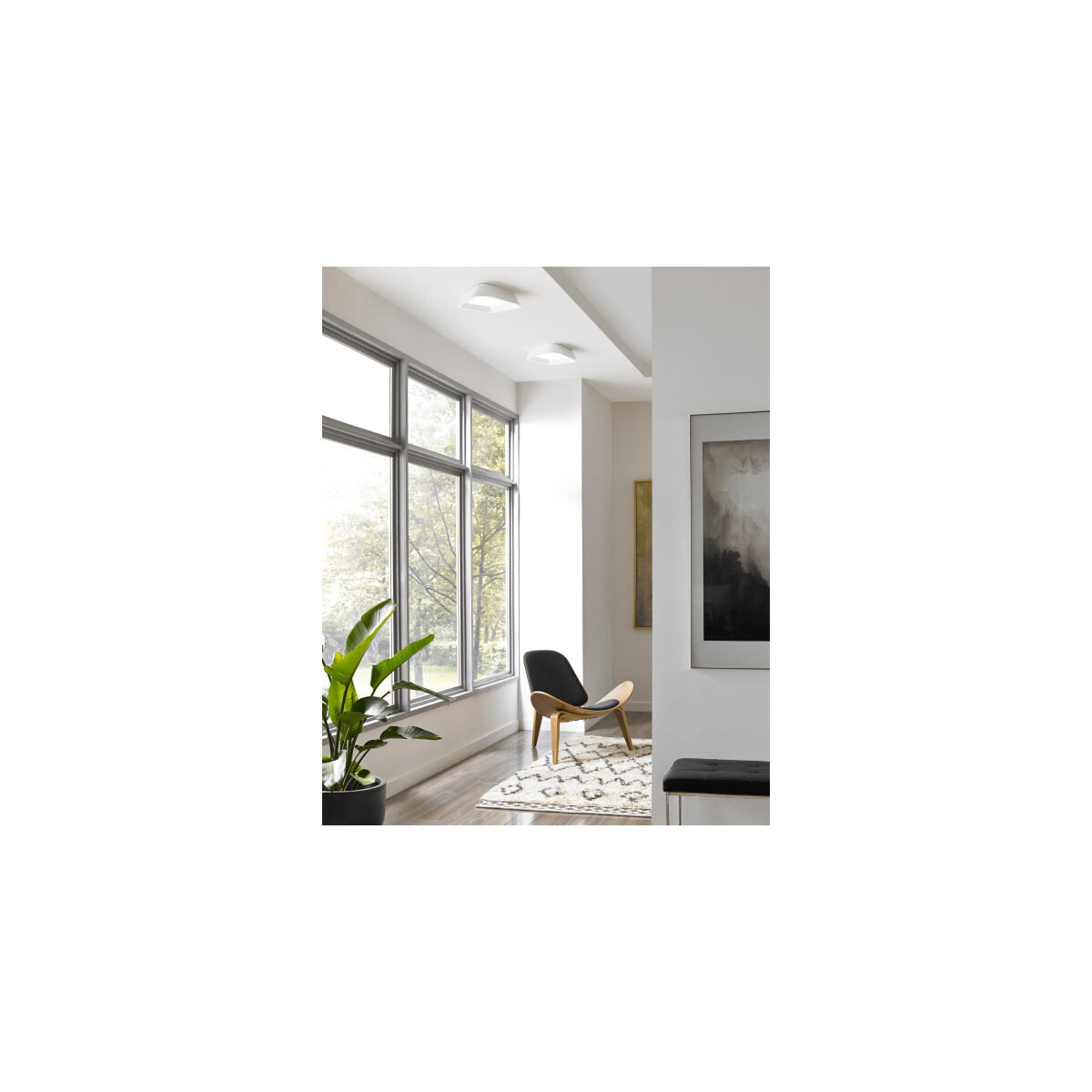 Sean Lavin Rhonan LED 13.3 inch Nightshade Black Flush Mount Ceiling Light, Integrated LED