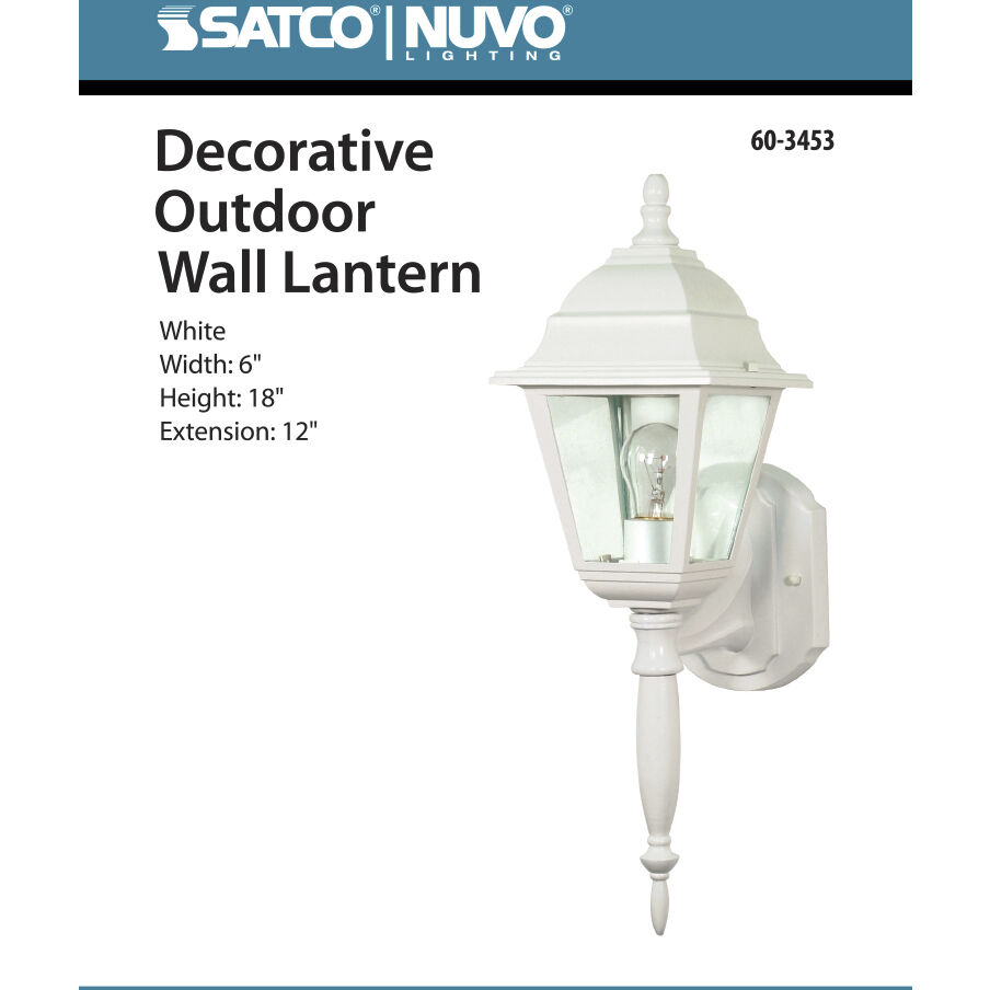 Briton 1 Light 18 inch White Outdoor Wall Lantern
