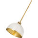 Landry 1 Light 10 inch Matte White and Rubbed Brass Pendant Ceiling Light