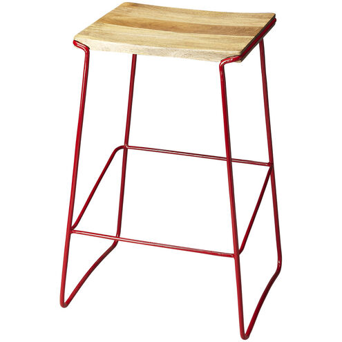 Butler Loft Parrish Wood & Red Metal 31 inch Barstool