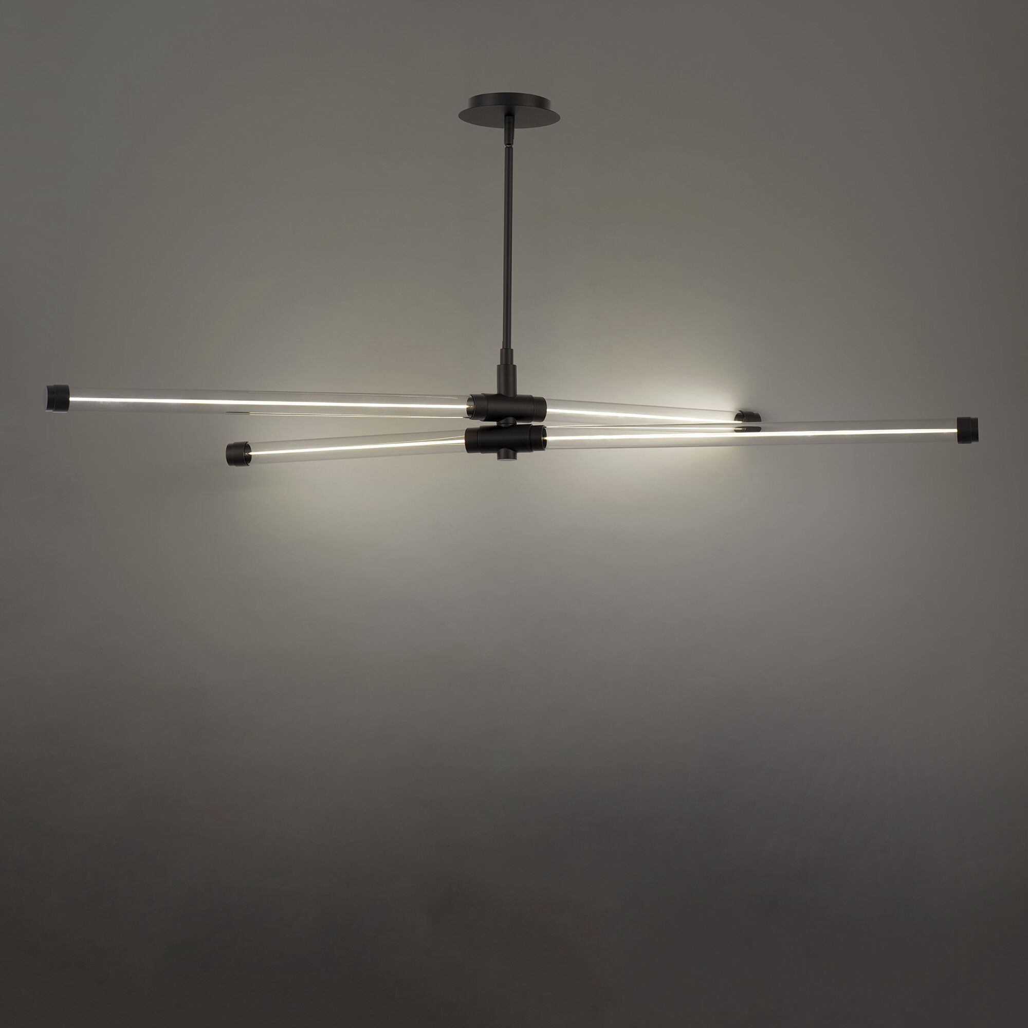 Jedi 2 Light 44.75 inch Black Linear Chandelier Ceiling Light